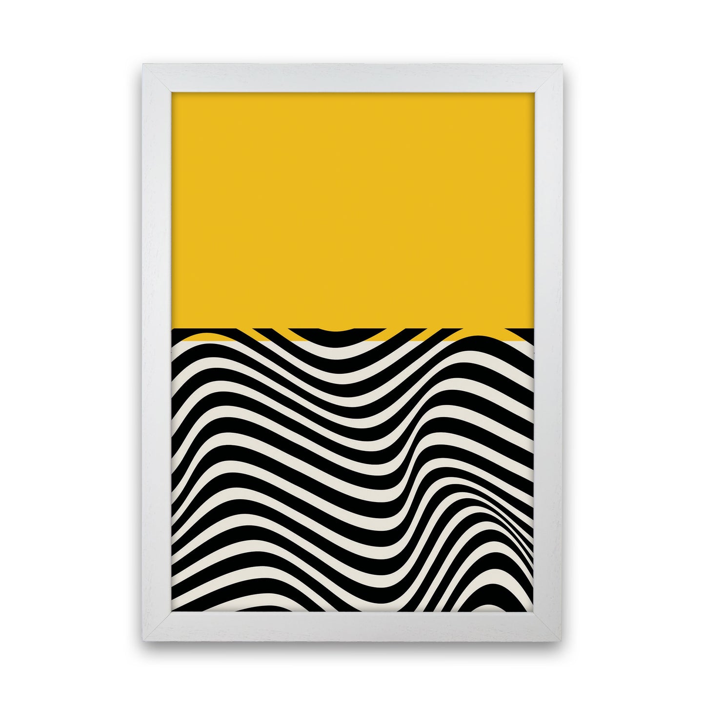 Minimal Abstract Yellow Wave Art Print by Jason Stanley White Grain