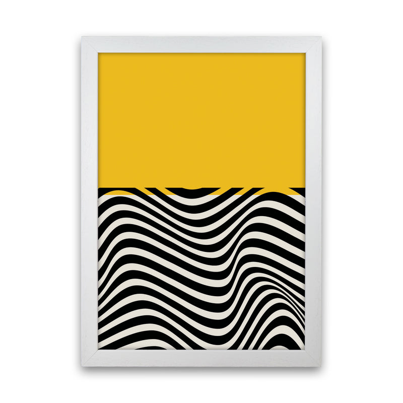 Minimal Abstract Yellow Wave Art Print by Jason Stanley White Grain