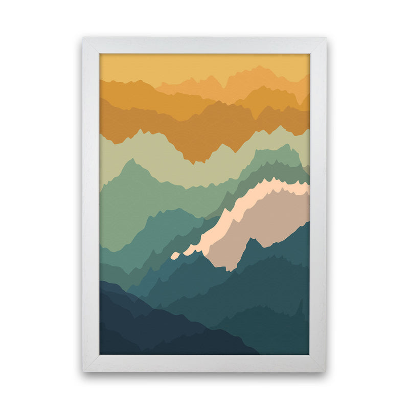 Japanese Mountain Topography Art Print by Jason Stanley White Grain