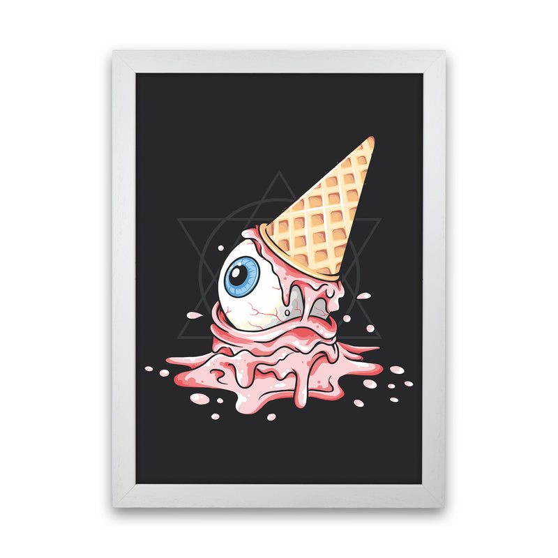 Strawberry Eyeball Icecream Art Print by Jason Stanley White Grain