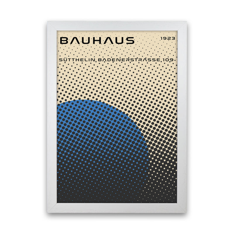 Bauhaus Geometric Blue Vibe Art Print by Jason Stanley White Grain