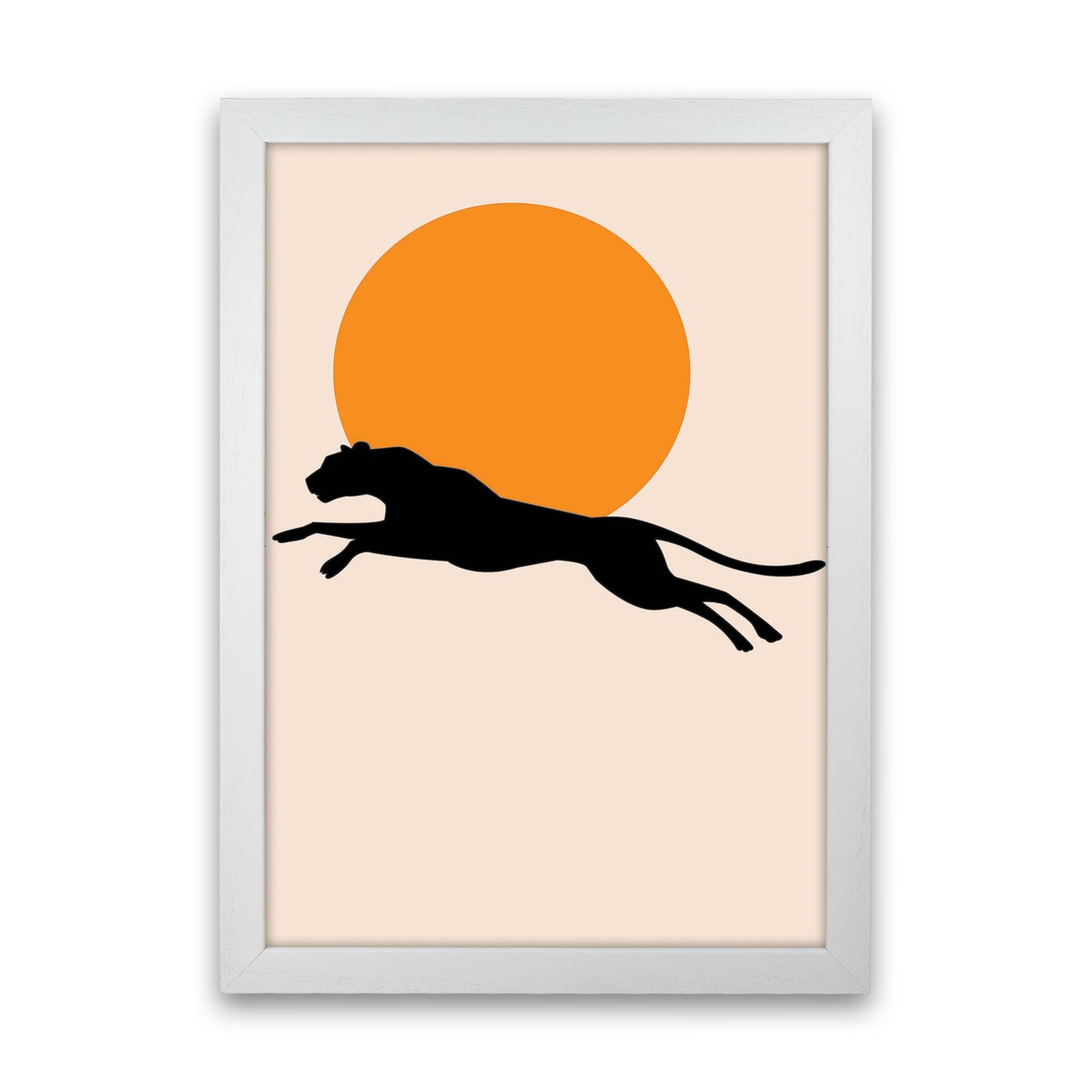 Leaping Leopard Sun Poster Art Print by Jason Stanley White Grain