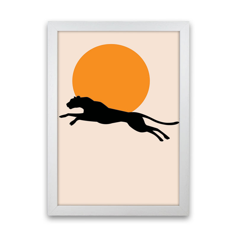 Leaping Leopard Sun Poster Art Print by Jason Stanley White Grain