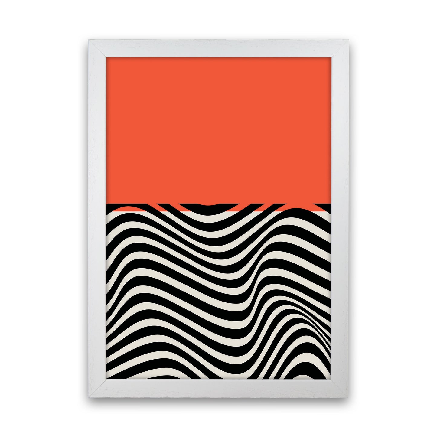 Minimal Abstract Red Wave Art Print by Jason Stanley White Grain
