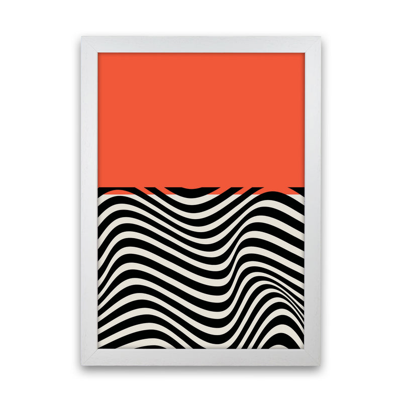 Minimal Abstract Red Wave Art Print by Jason Stanley White Grain