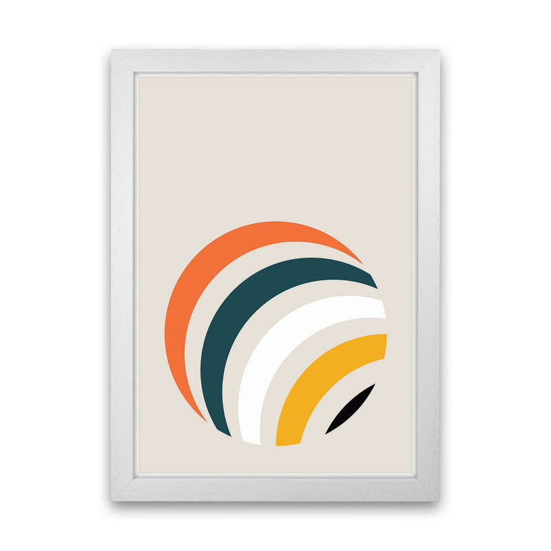 Retro Geometric Circle 1 Art Print by Jason Stanley White Grain