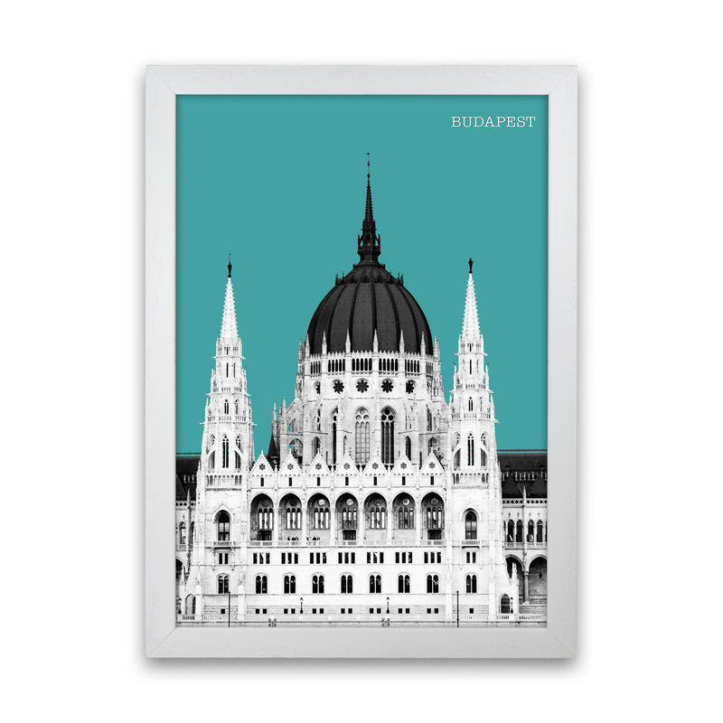 Halftone Budapest Green Art Print by Jason Stanley White Grain