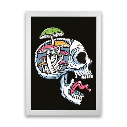 Head Full Of Mushrooms Art Print by Jason Stanley White Grain