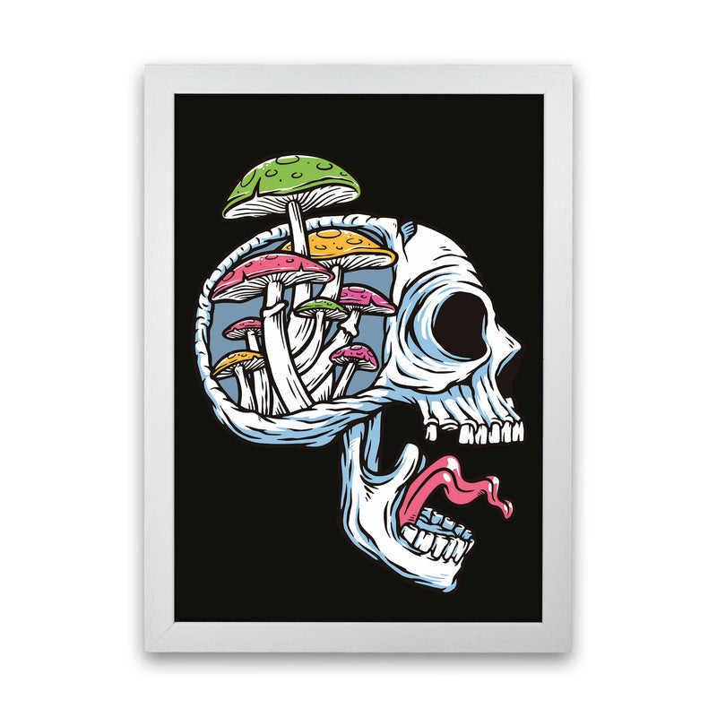 Head Full Of Mushrooms Art Print by Jason Stanley White Grain