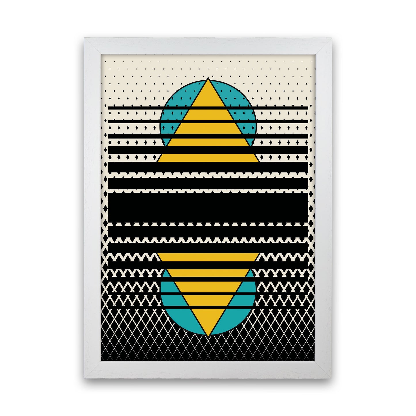 Geometric Suns Pattern Art Print by Jason Stanley White Grain