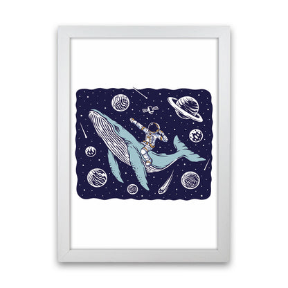 Galactic Whale Rider Art Print by Jason Stanley White Grain