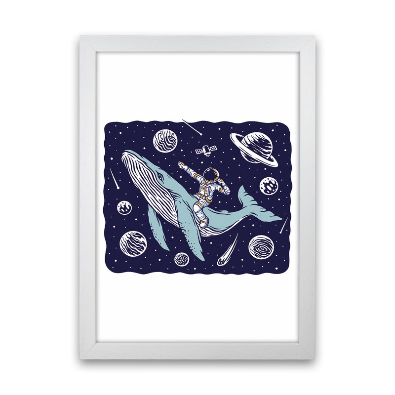 Galactic Whale Rider Art Print by Jason Stanley White Grain