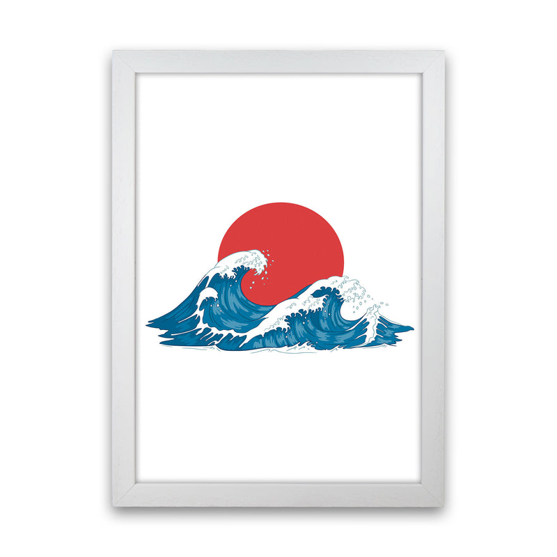 Japenses Wave Sunset Art Print by Jason Stanley White Grain