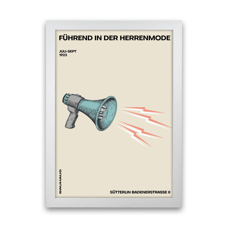 Bauhaus Megaphone Art Print by Jason Stanley White Grain