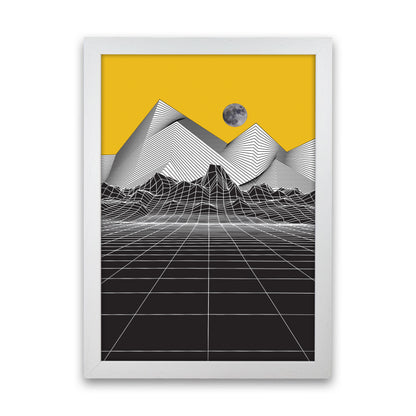 Moon Rise Yellow Art Print by Jason Stanley White Grain