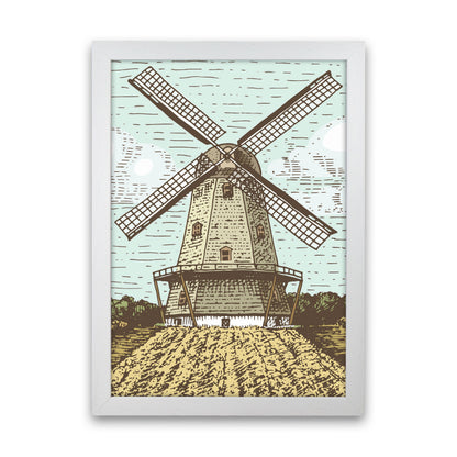 Vintage Windmill Art Print by Jason Stanley White Grain