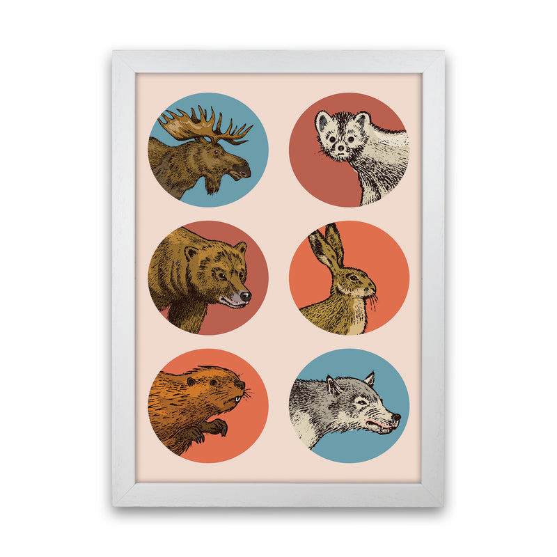 Animal Circles Art Print by Jason Stanley White Grain