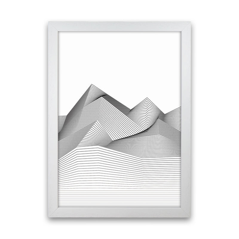 Line Mountains Art Print by Jason Stanley White Grain