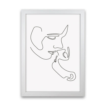 One Line Kiss Art Print by Jason Stanley White Grain