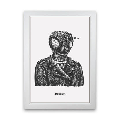 The Biker Bee Art Print by Jason Stanley White Grain
