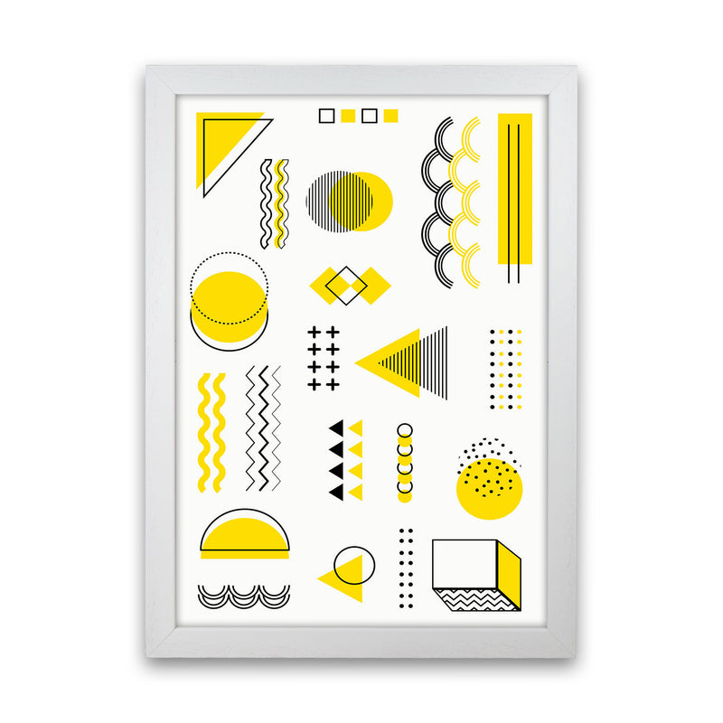 Yellow Shapes Art Print by Jason Stanley White Grain