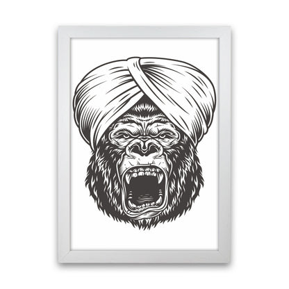 Wise Gorilla Art Print by Jason Stanley White Grain