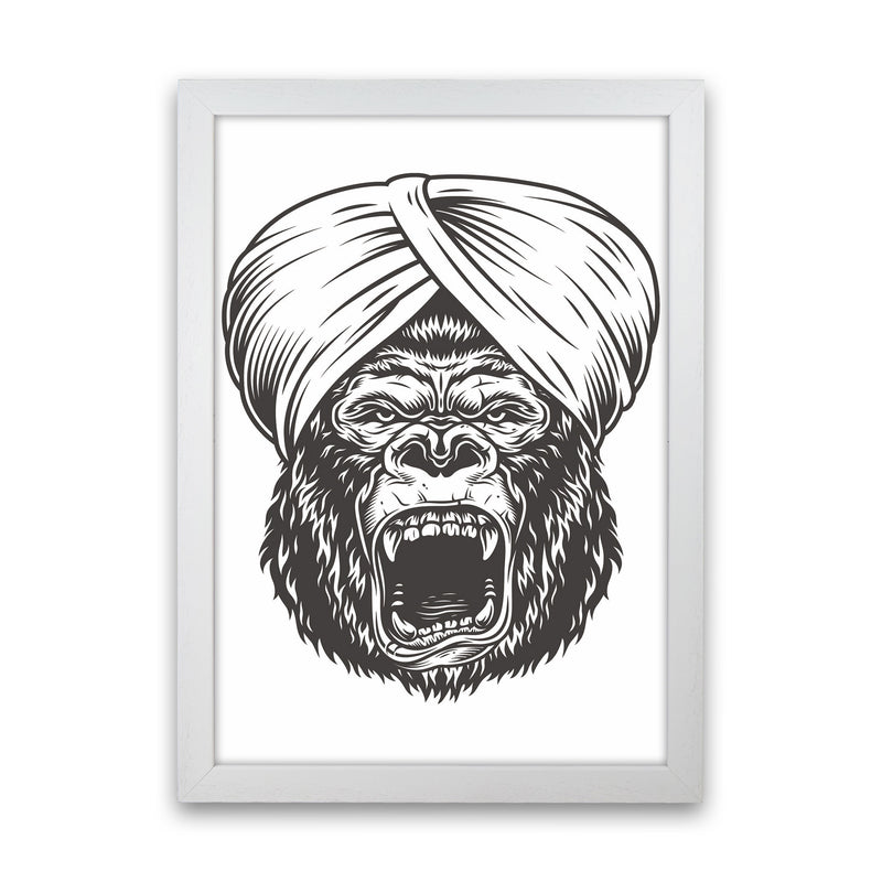 Wise Gorilla Art Print by Jason Stanley White Grain