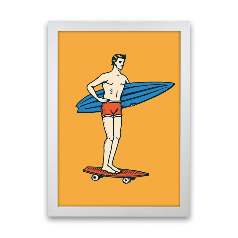 Gone Surfin' Art Print by Jason Stanley White Grain