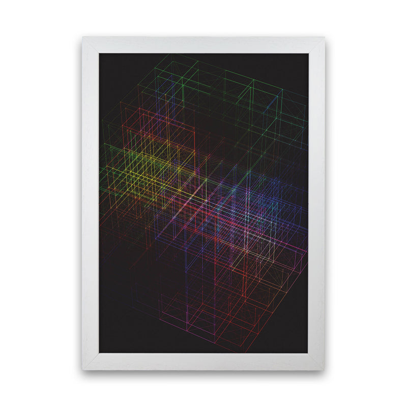 Laser Cube Art Print by Jason Stanley White Grain