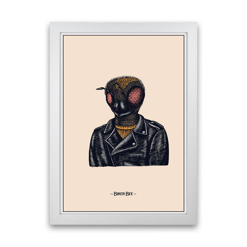 Biker Bee Art Print by Jason Stanley White Grain