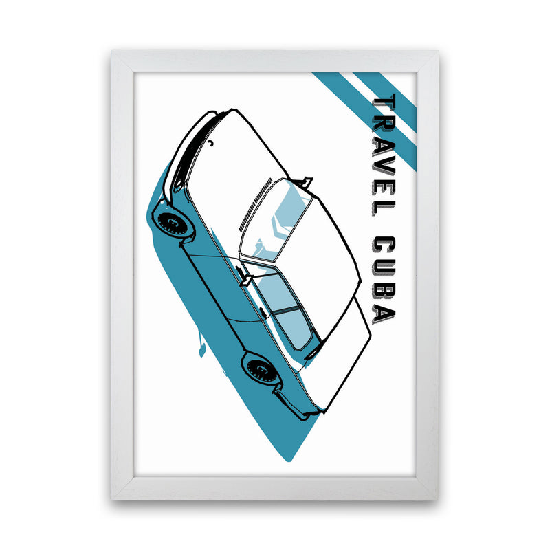 Travel Cuba Blue Art Print by Jason Stanley White Grain