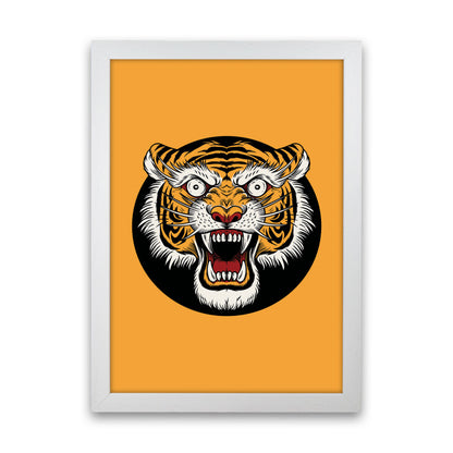 Vintage Tiger Art Print by Jason Stanley White Grain