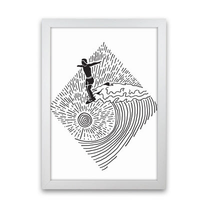 Surfer Line Drawing Art Print by Jason Stanley White Grain