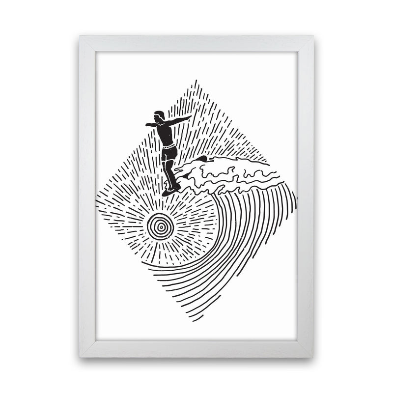 Surfer Line Drawing Art Print by Jason Stanley White Grain