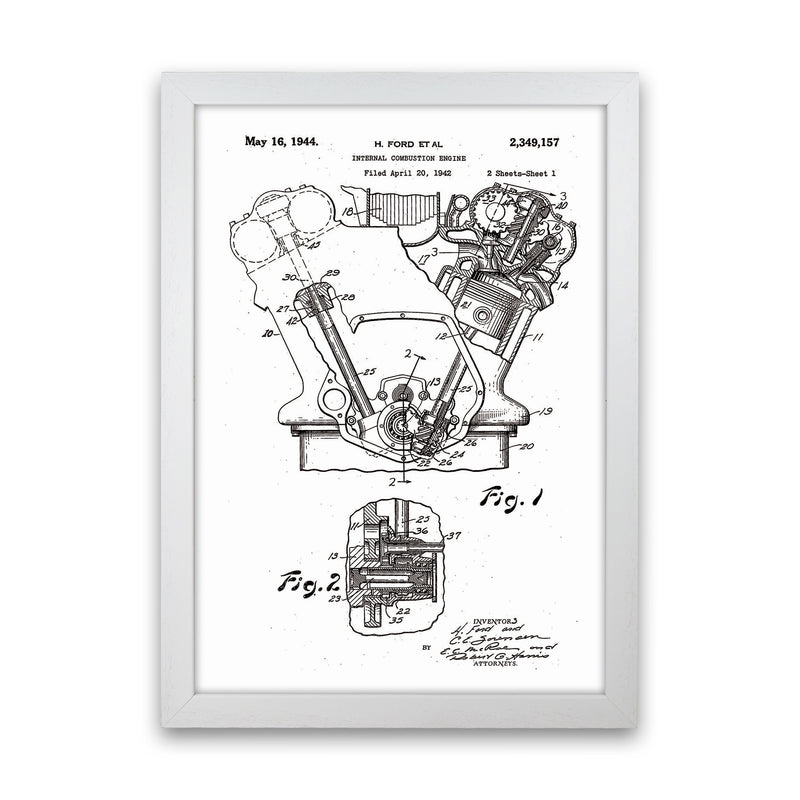Ford Internal Combustion Engine Patent Art Print by Jason Stanley White Grain