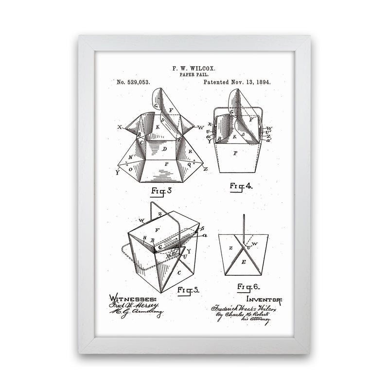 Chinese Take Out Box Patent Art Print by Jason Stanley White Grain