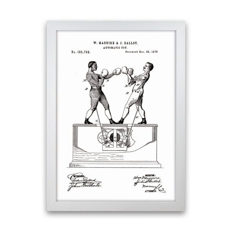 Automatic Boxing Toy Patent Art Print by Jason Stanley White Grain