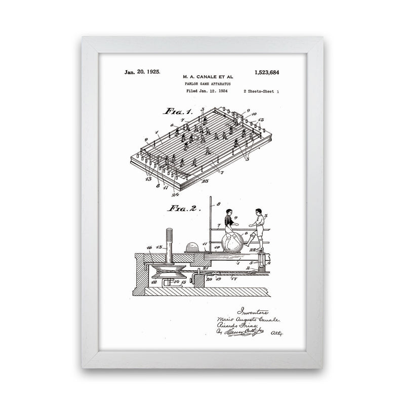 Vintage Foos Ball Table Patent Art Print by Jason Stanley White Grain