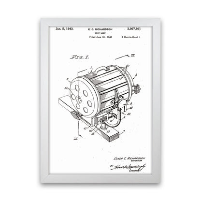 Cinema Spot Light Patent Art Print by Jason Stanley White Grain