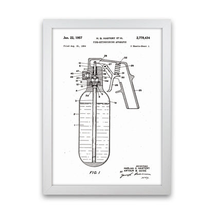 Fire Extinguisher Patent Art Print by Jason Stanley White Grain