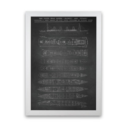 Titanic Patent- Chalkboard Art Print by Jason Stanley White Grain