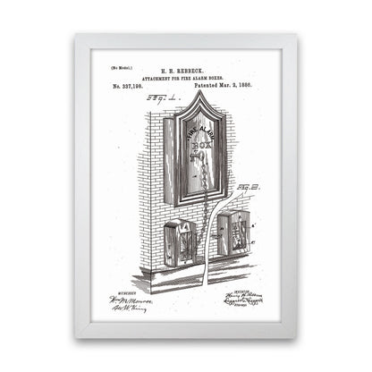 Fire Alarm Box Patent Art Print by Jason Stanley White Grain