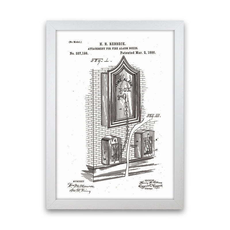 Fire Alarm Box Patent Art Print by Jason Stanley White Grain