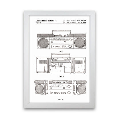 Ghetto Blaster Patent Art Print by Jason Stanley White Grain