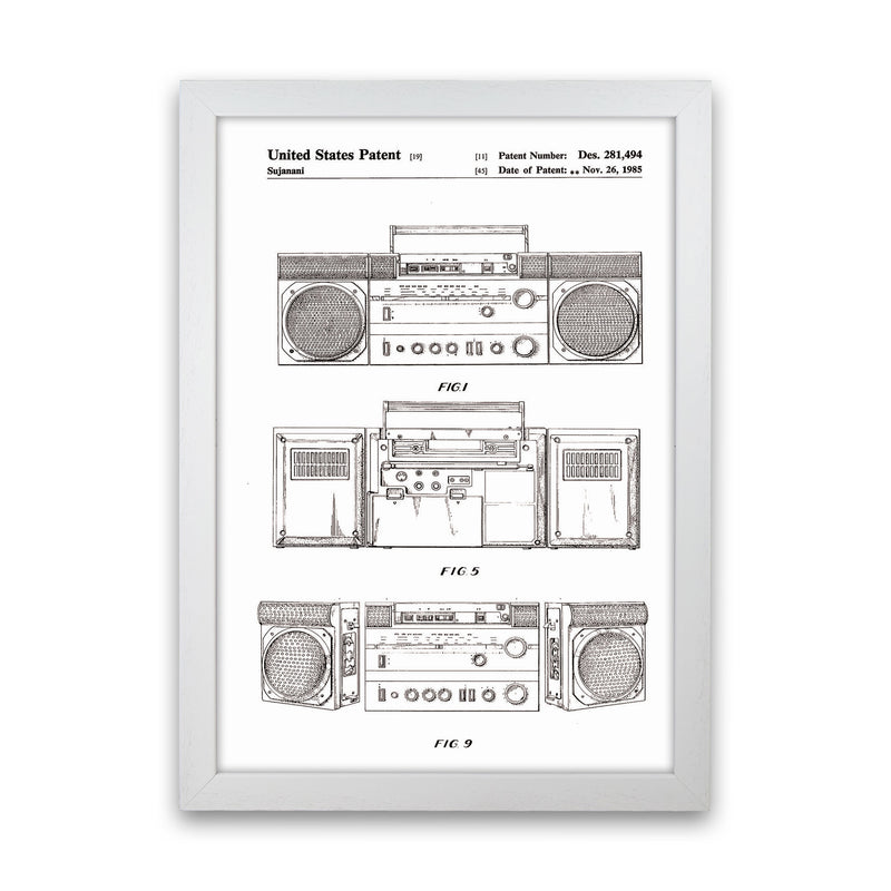 Ghetto Blaster Patent Art Print by Jason Stanley White Grain