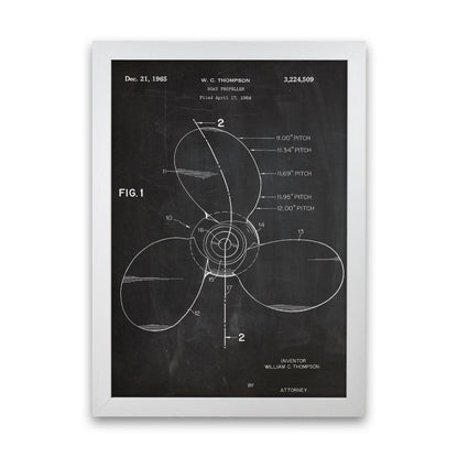 Boat Propeller Patent Art Print by Jason Stanley White Grain