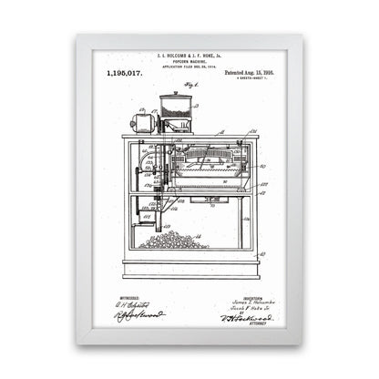 Popcorn Machine Patent Art Print by Jason Stanley White Grain