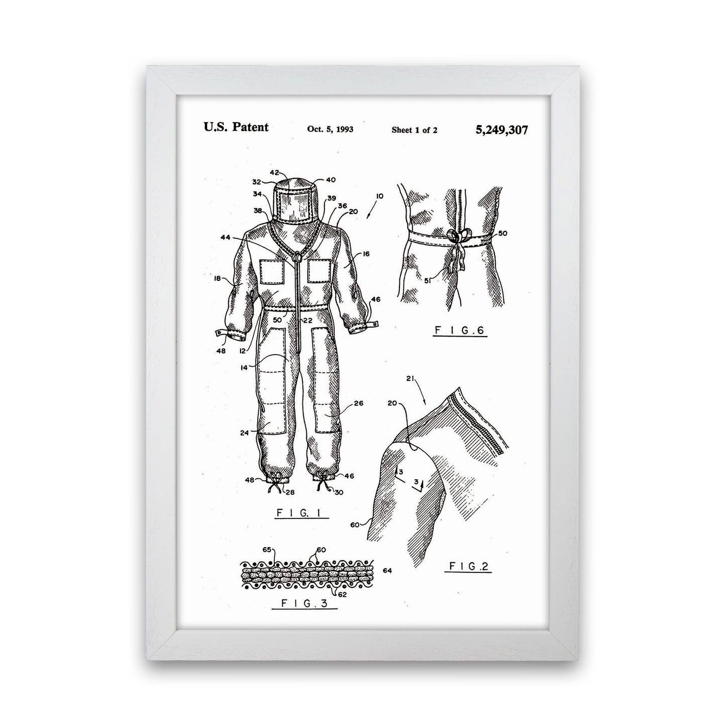 Bee Keeper Suit Patent Art Print by Jason Stanley White Grain