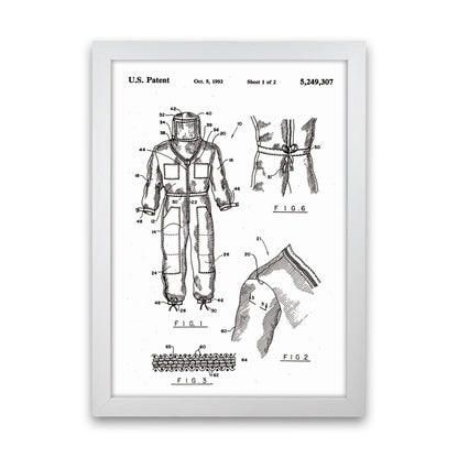 Bee Keeper Suit Patent Art Print by Jason Stanley White Grain
