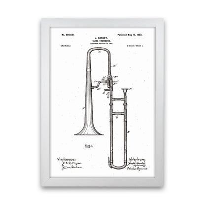 Slide Trombone Patent Art Print by Jason Stanley White Grain